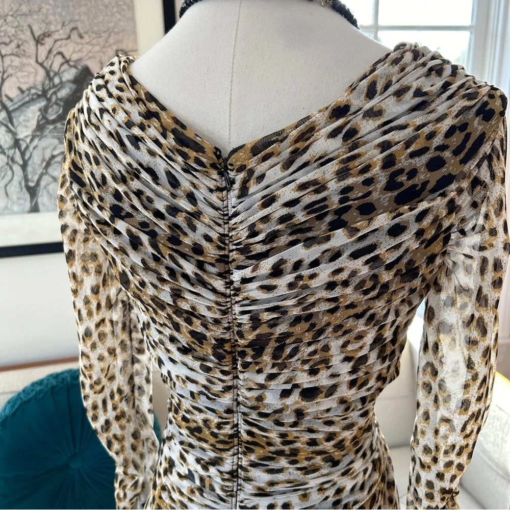 Tadashi Collection Leopard Mesh Dress - Picture 5 of 8